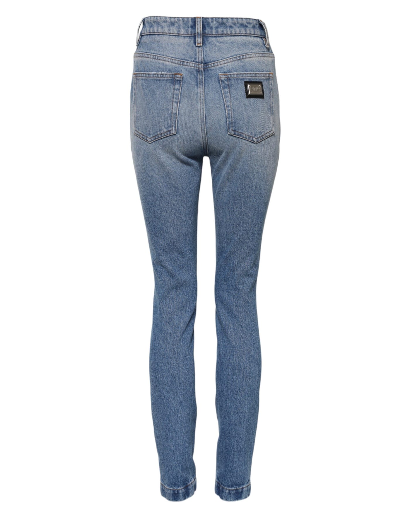 Dolce & Gabbana Blau gewaschene Skinny Denim Jeans mit hoher Taille