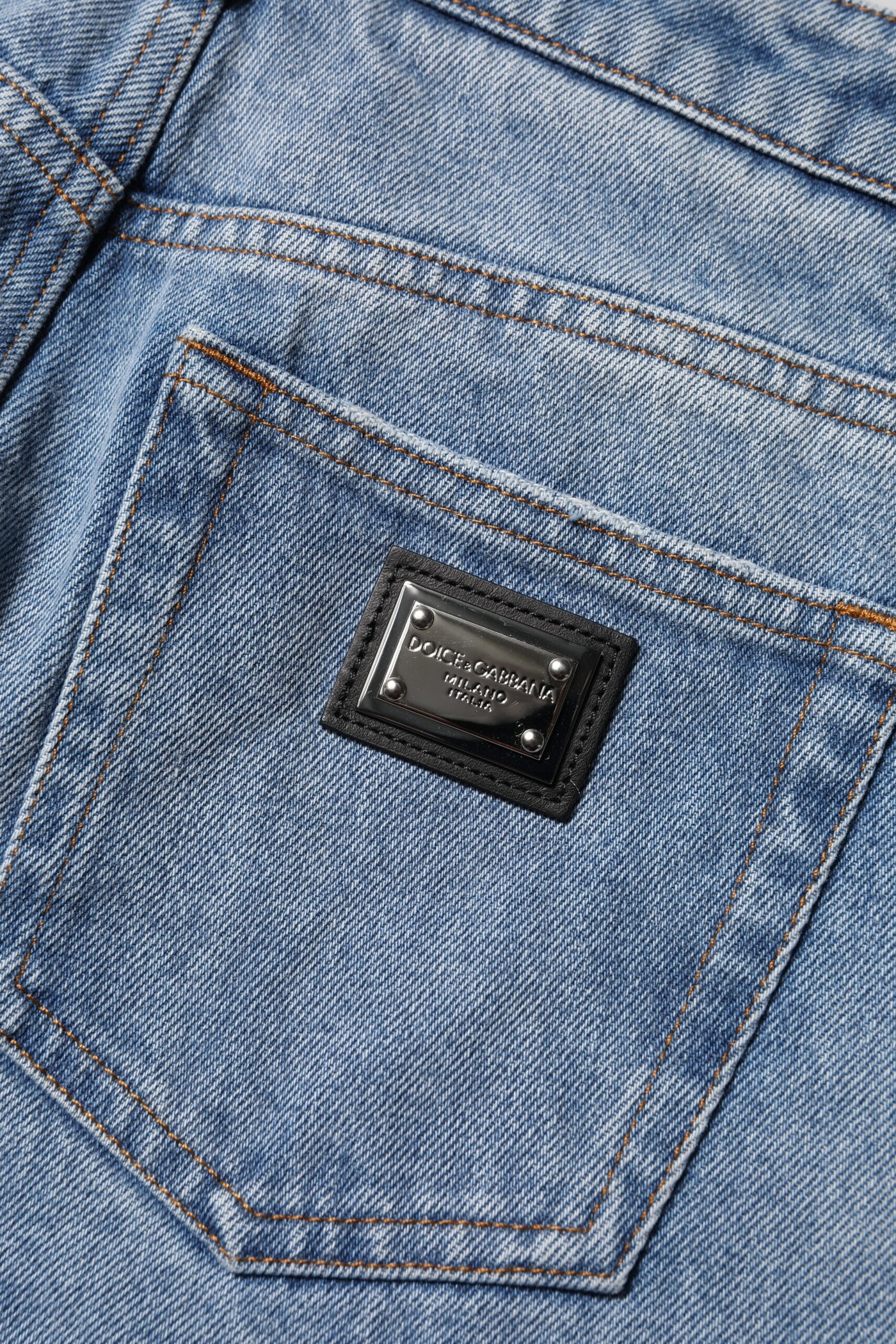 Dolce & Gabbana Blau gewaschene Skinny Denim Jeans mit hoher Taille