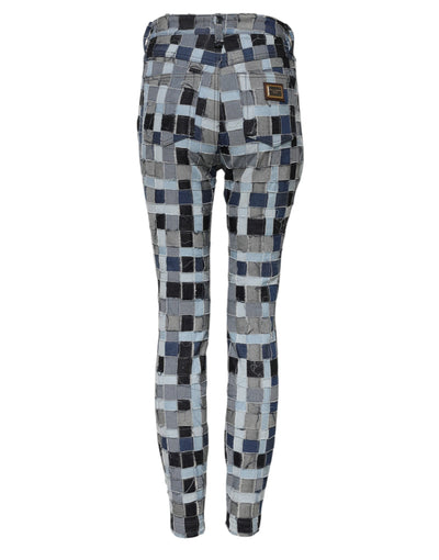 Dolce & Gabbana Mehrfarbige Patchwork-Skinny-Jeans