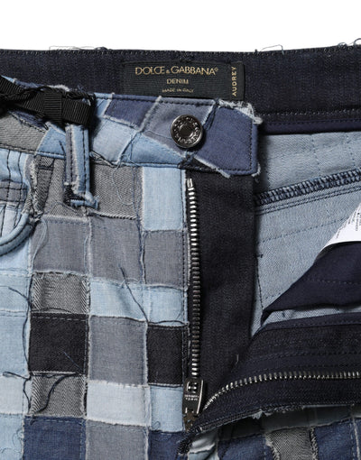Dolce & Gabbana Mehrfarbige Patchwork-Skinny-Jeans