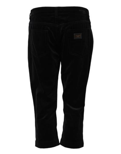 Dolce & Gabbana Schwarze Baumwoll-Skinny-Capri-Cropped-Denim-Jeans