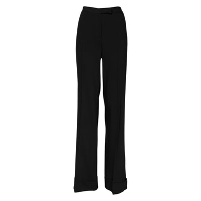 Dolce & Gabbana Schwarze Schlaghose mit hoher Taille aus Wolle