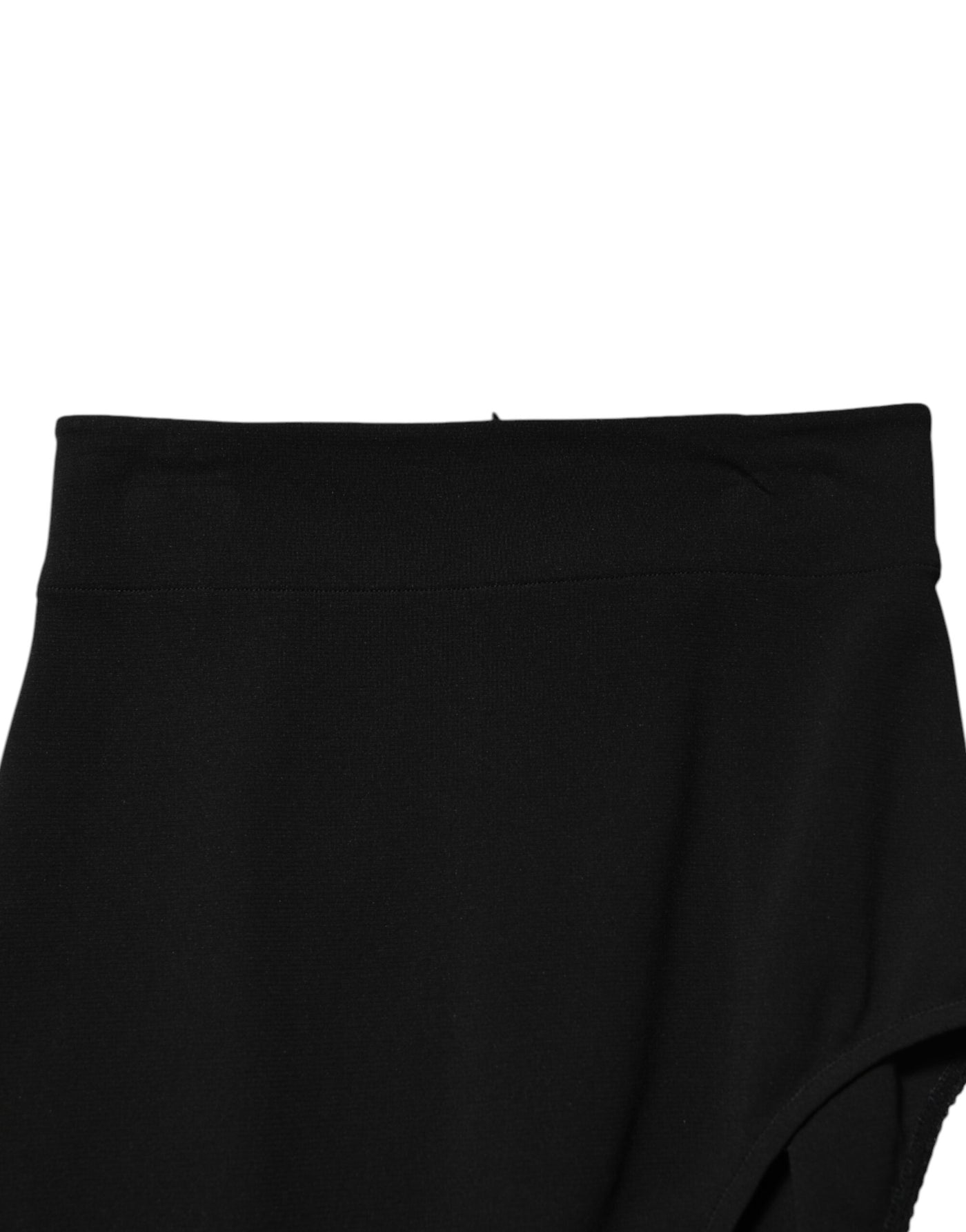 Dolce & Gabbana Schwarze einbeinige Hose aus Wolle mit hoher Taille