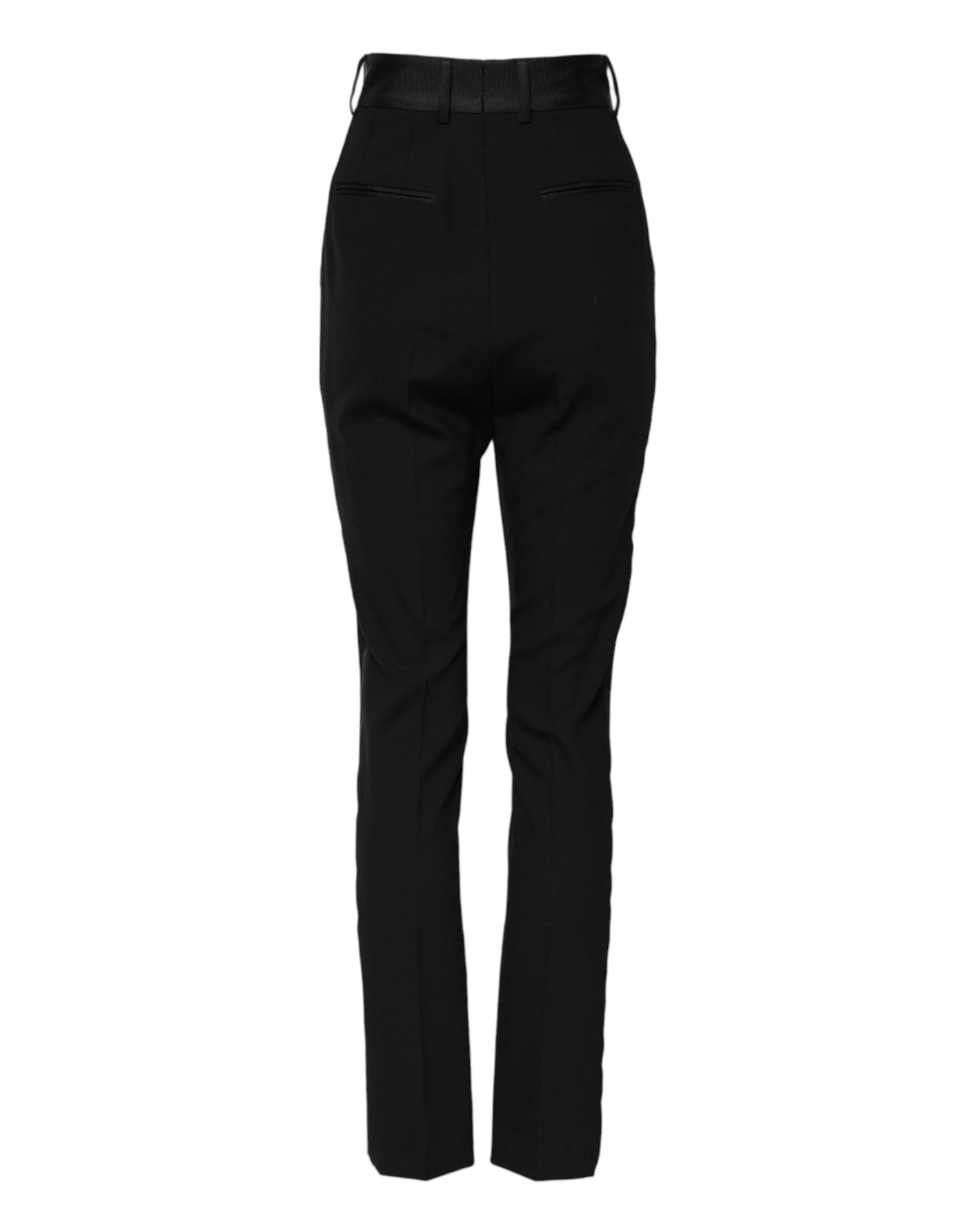 Dolce & Gabbana Schwarze Skinny-Hose mit hoher Taille aus Wolle