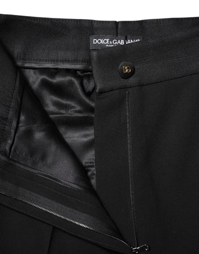 Dolce & Gabbana Schwarze Skinny-Hose mit hoher Taille aus Wolle