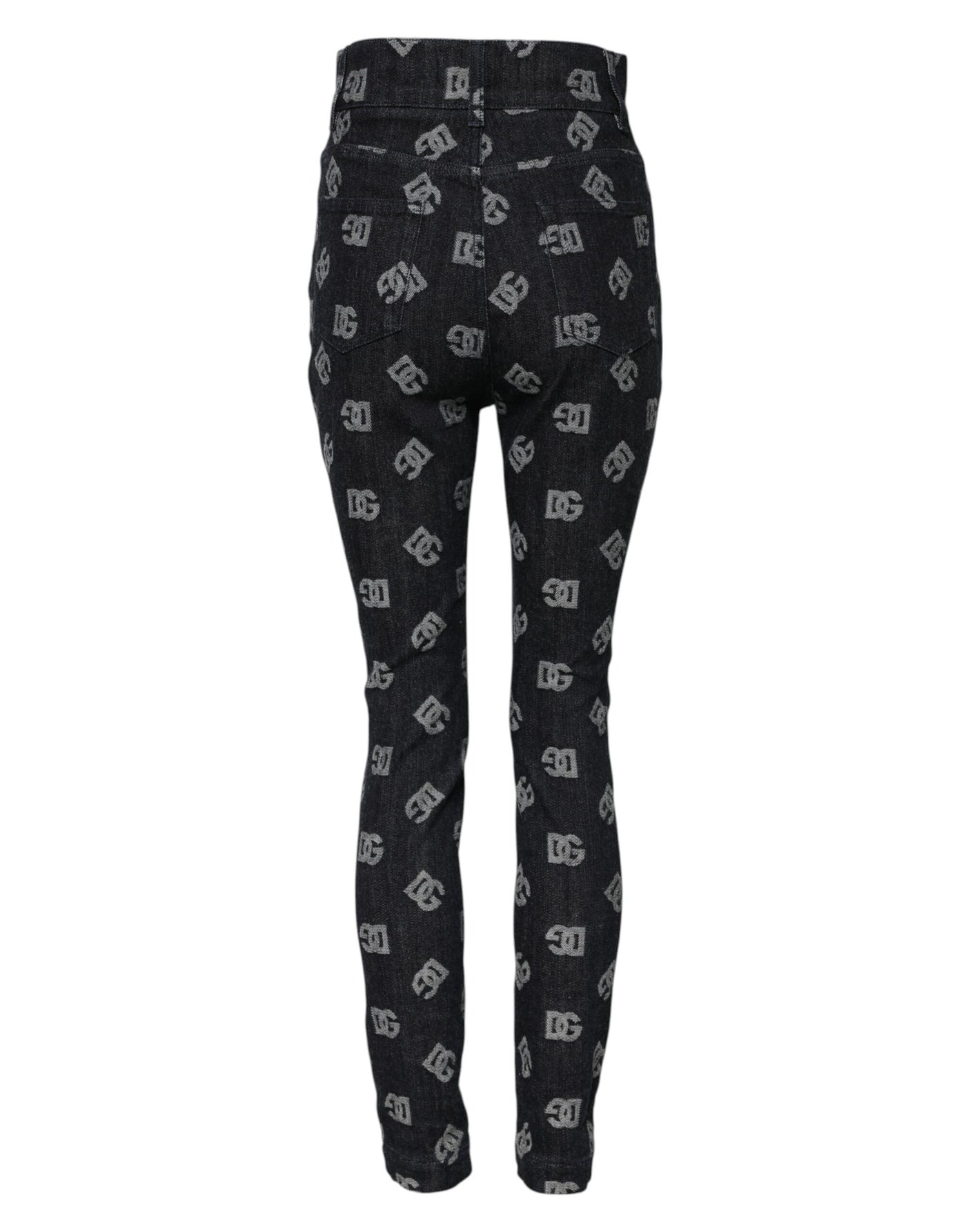 Dolce & Gabbana Schwarze DG Logo High Waist Skinny Denim Jeans
