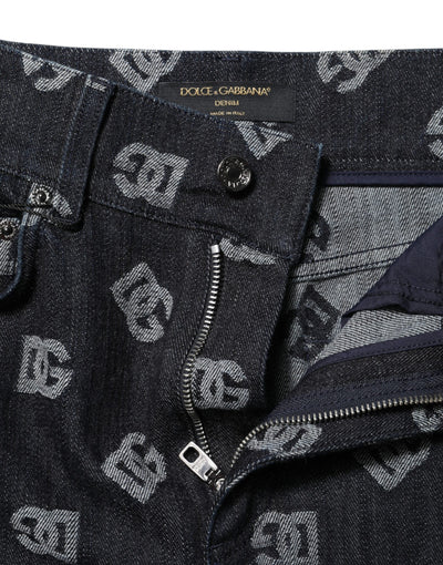 Dolce & Gabbana Schwarze DG Logo High Waist Skinny Denim Jeans