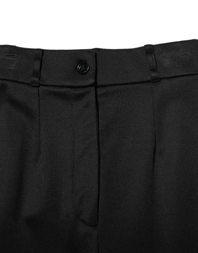 Dolce & Gabbana Schwarze Nylonhose mit hoher Taille Skinny Leggings