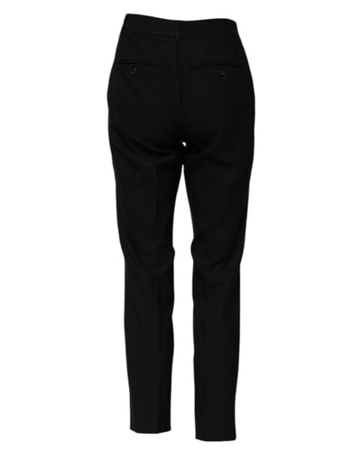 Dolce & Gabbana Schwarze taillierte Hose aus Wolle