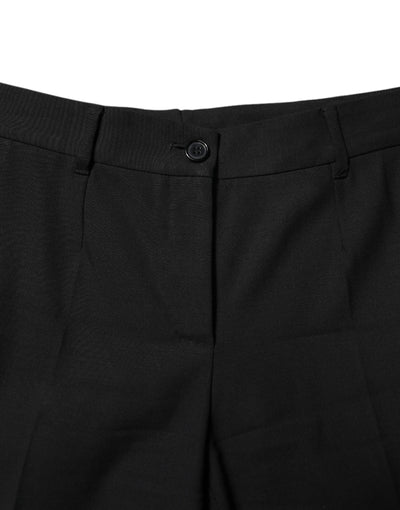 Dolce & Gabbana Schwarze taillierte Hose aus Wolle