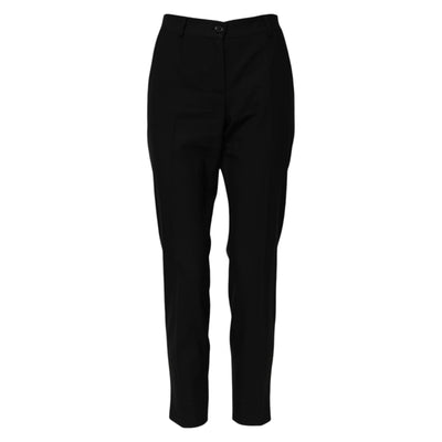 Dolce & Gabbana Schwarze taillierte Hose aus Wolle