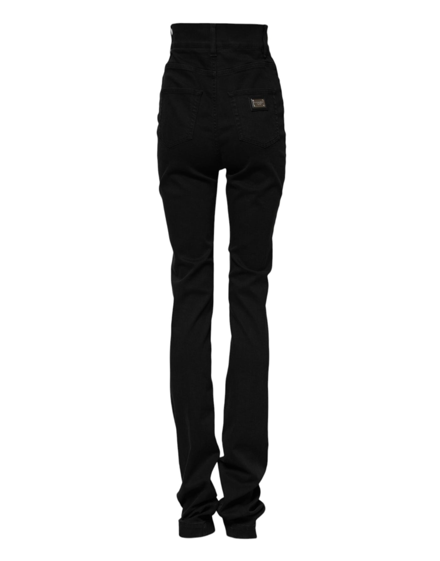Dolce & Gabbana Schwarze Skinny Denim-Jeans mit hoher Taille aus Baumwolle