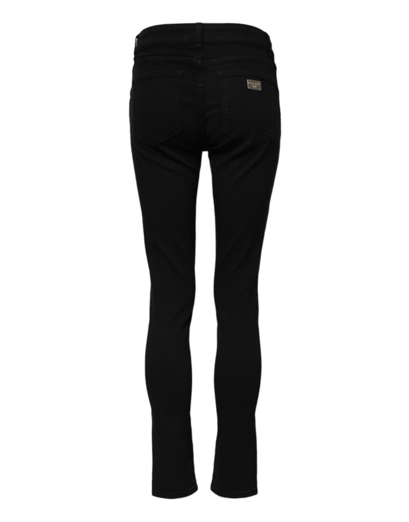 Dolce & Gabbana Schwarze Skinny Denim-Jeans aus Baumwolle mit mittlerer Taille