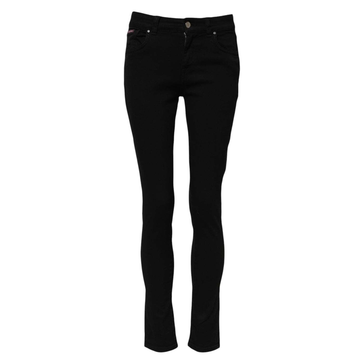 Dolce & Gabbana Schwarze Skinny Denim-Jeans aus Baumwolle mit mittlerer Taille