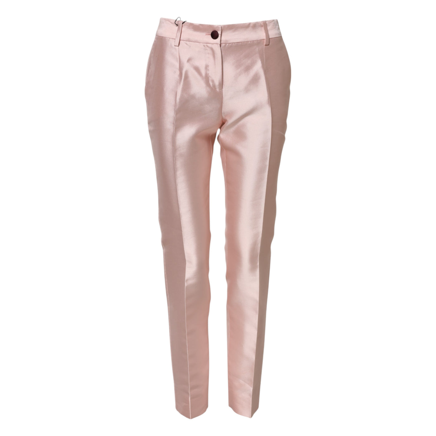 Dolce & Gabbana Rosa Satin-Hose mit hoher Taille und konisch zulaufender Hose