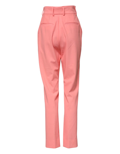 Dolce & Gabbana Pinke konisch zulaufende Kleiderhose mit hoher Taille