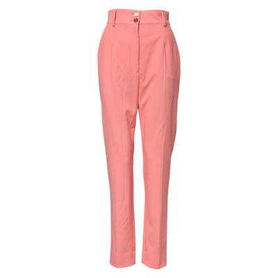 Dolce & Gabbana Pinke konisch zulaufende Kleiderhose mit hoher Taille