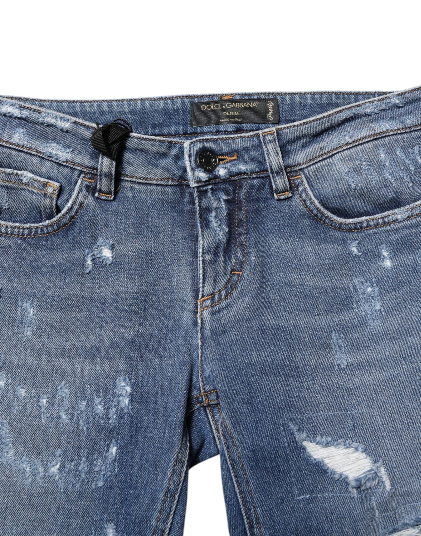 Dolce & Gabbana Blaue PRETTY Zerrissene Skinny Denim Jeans