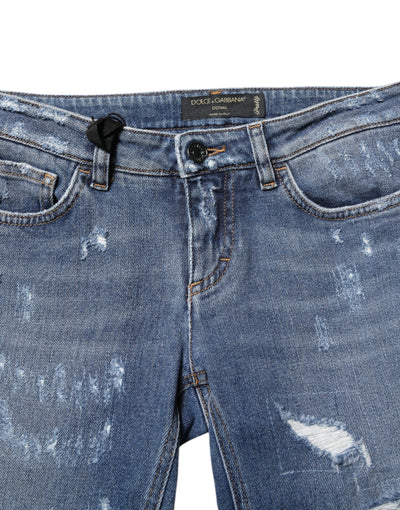 Dolce & Gabbana Blaue PRETTY Zerrissene Skinny Denim Jeans