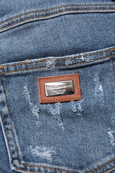 Dolce & Gabbana Blaue PRETTY Zerrissene Skinny Denim Jeans