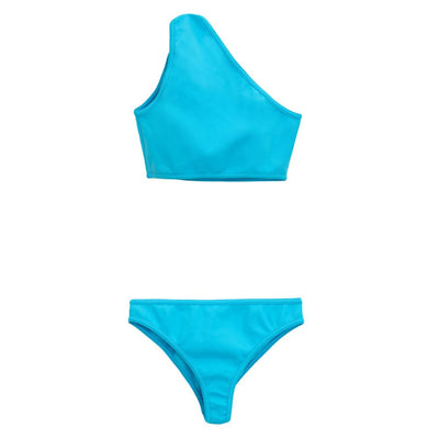 Bottega Veneta Türkisfarbener Polyamid-Bikini