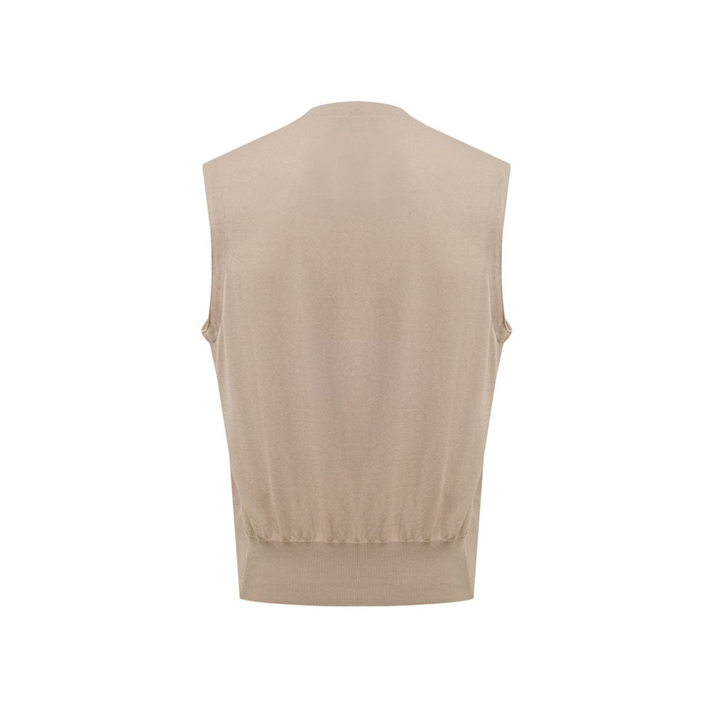 Gran Sasso Beigefarbene schlauchlose Jacke aus Baumwolle