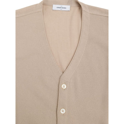 Gran Sasso Beigefarbene schlauchlose Jacke aus Baumwolle