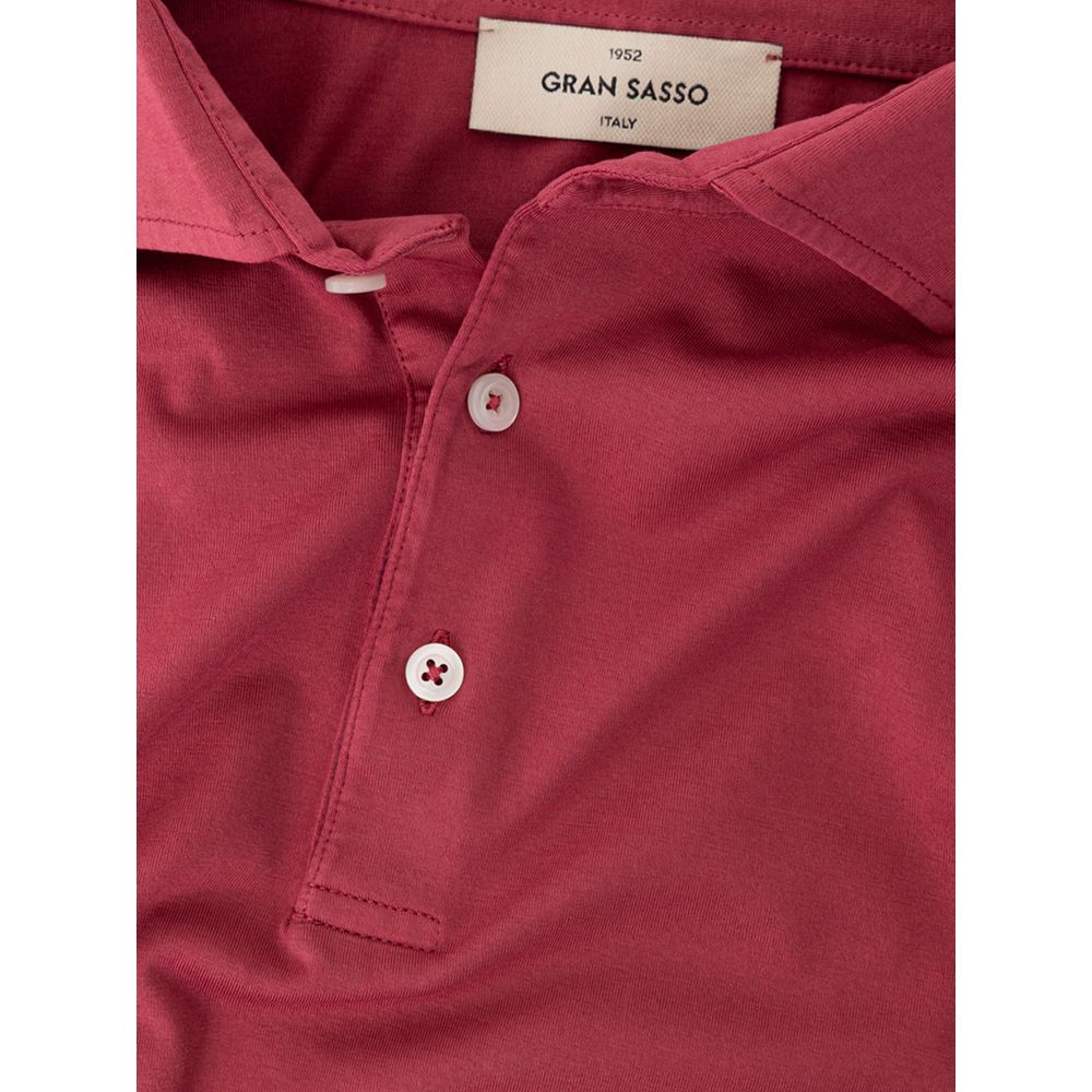 Gran Sasso Rotes Baumwoll-Poloshirt