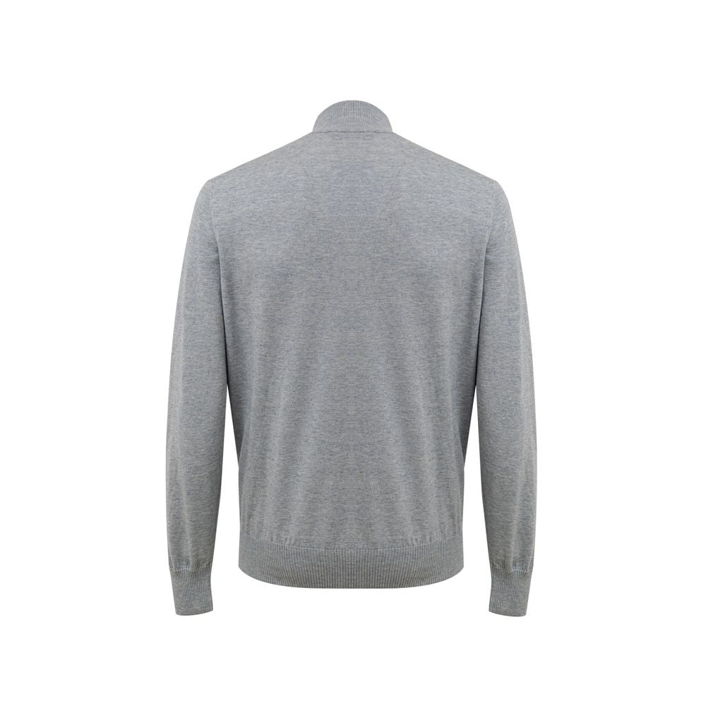 Gran Sasso Graue Baumwoll-Strickjacke