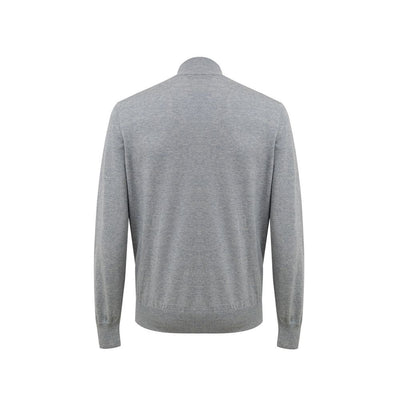 Gran Sasso Graue Baumwoll-Strickjacke