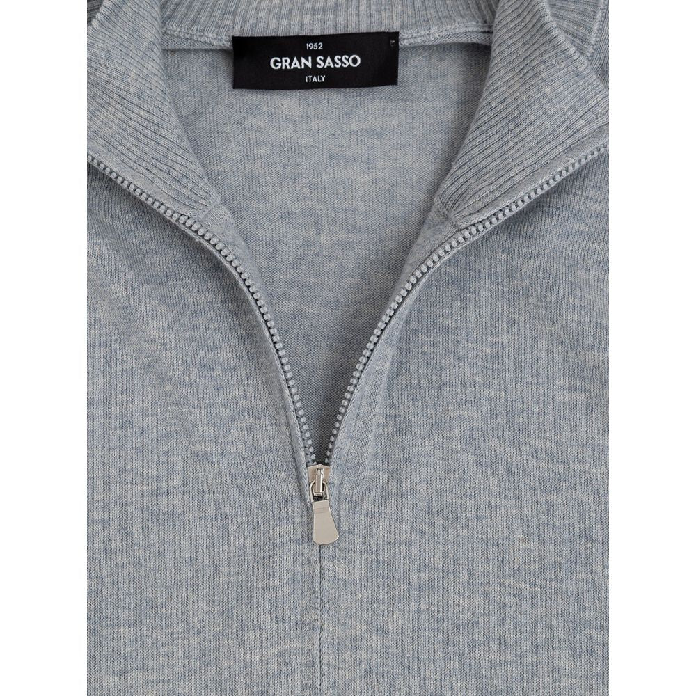 Gran Sasso Graue Baumwoll-Strickjacke
