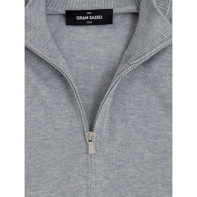 Gran Sasso Graue Baumwoll-Strickjacke