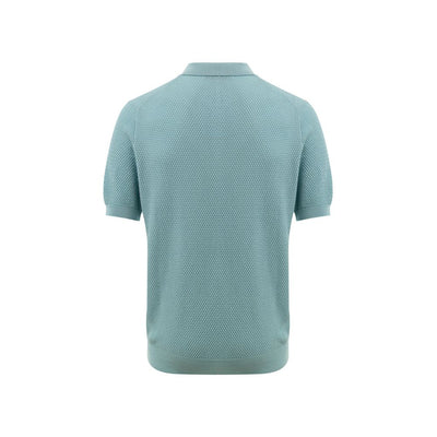 Gran Sasso Blaues Baumwoll-Poloshirt