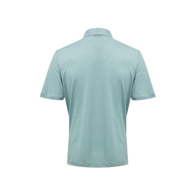 Gran Sasso Polohemd aus blauem Leinen