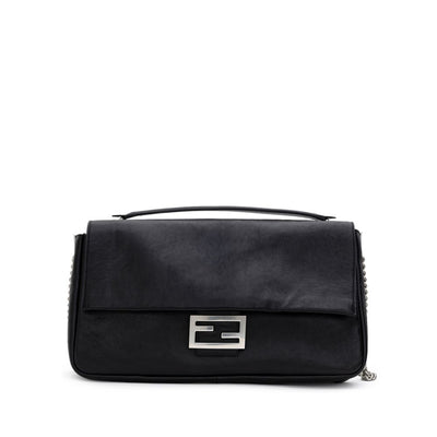 Fendi Schwarze Leder-Umhängetasche