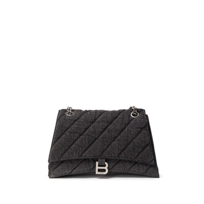 Balenciaga Schwarze Umhängetasche aus Stoff und Leder