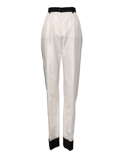 Dolce & Gabbana Weiße Straight Dress Hose mit hoher Taille