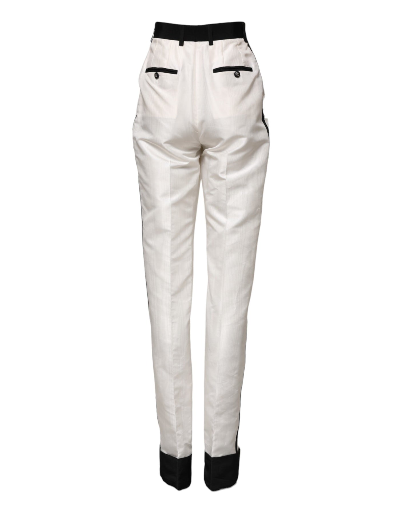 Dolce & Gabbana Weiße Straight Dress Hose mit hoher Taille