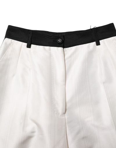 Dolce & Gabbana Weiße Straight Dress Hose mit hoher Taille