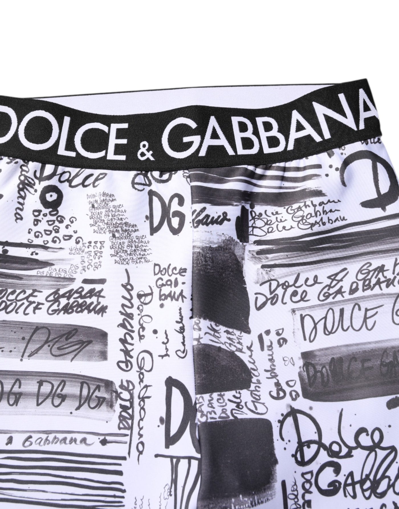 Dolce & Gabbana Weiße Grafik HighWaist Skinny Leggings Hose