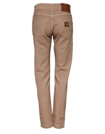 Dolce & Gabbana Braune Boyfriend Denim-Hose aus Baumwolle Jeans