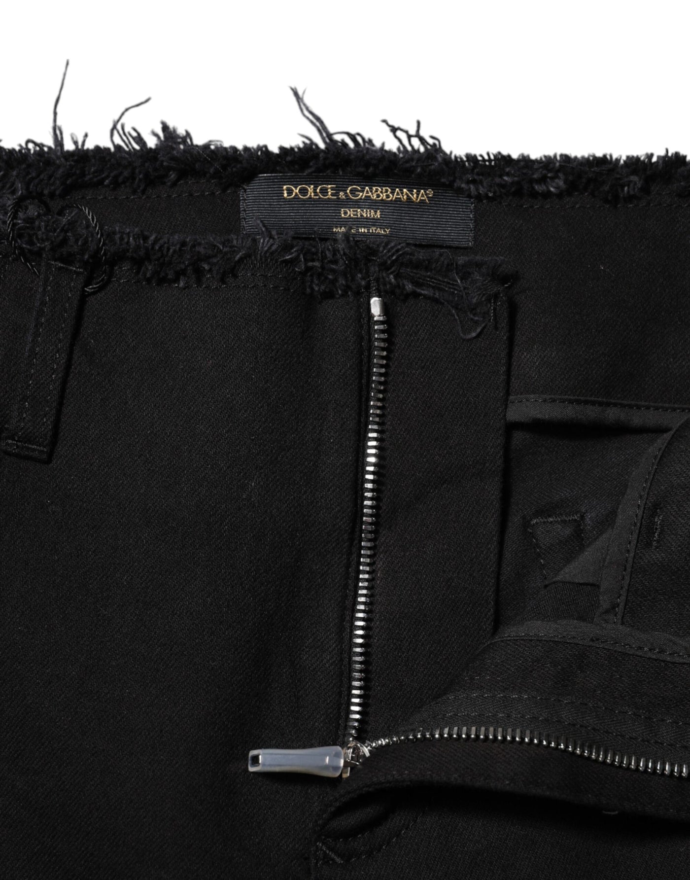 Dolce & Gabbana Schwarze Denim-Jeans mit mittlerer Taille aus Baumwolle