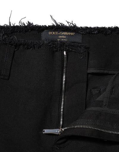 Dolce & Gabbana Schwarze Denim-Jeans mit mittlerer Taille aus Baumwolle