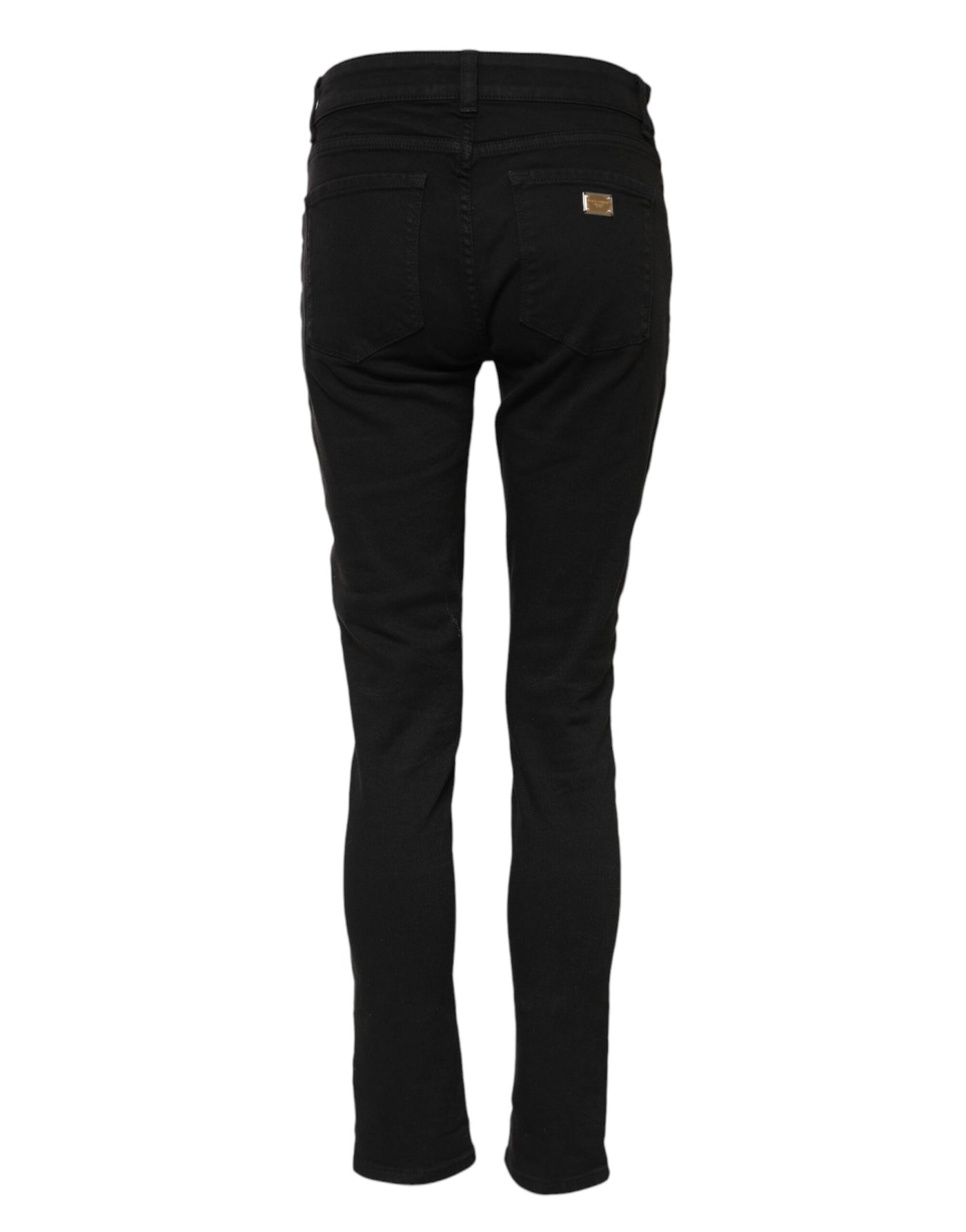 Dolce & Gabbana Schwarze Skinny Denim-Jeans aus Baumwolle mit mittlerer Taille