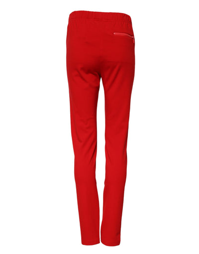 Dolce & Gabbana Rote Slim Fit-Hose mit mittlerer Taille