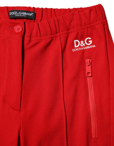 Dolce & Gabbana Rote Slim Fit-Hose mit mittlerer Taille