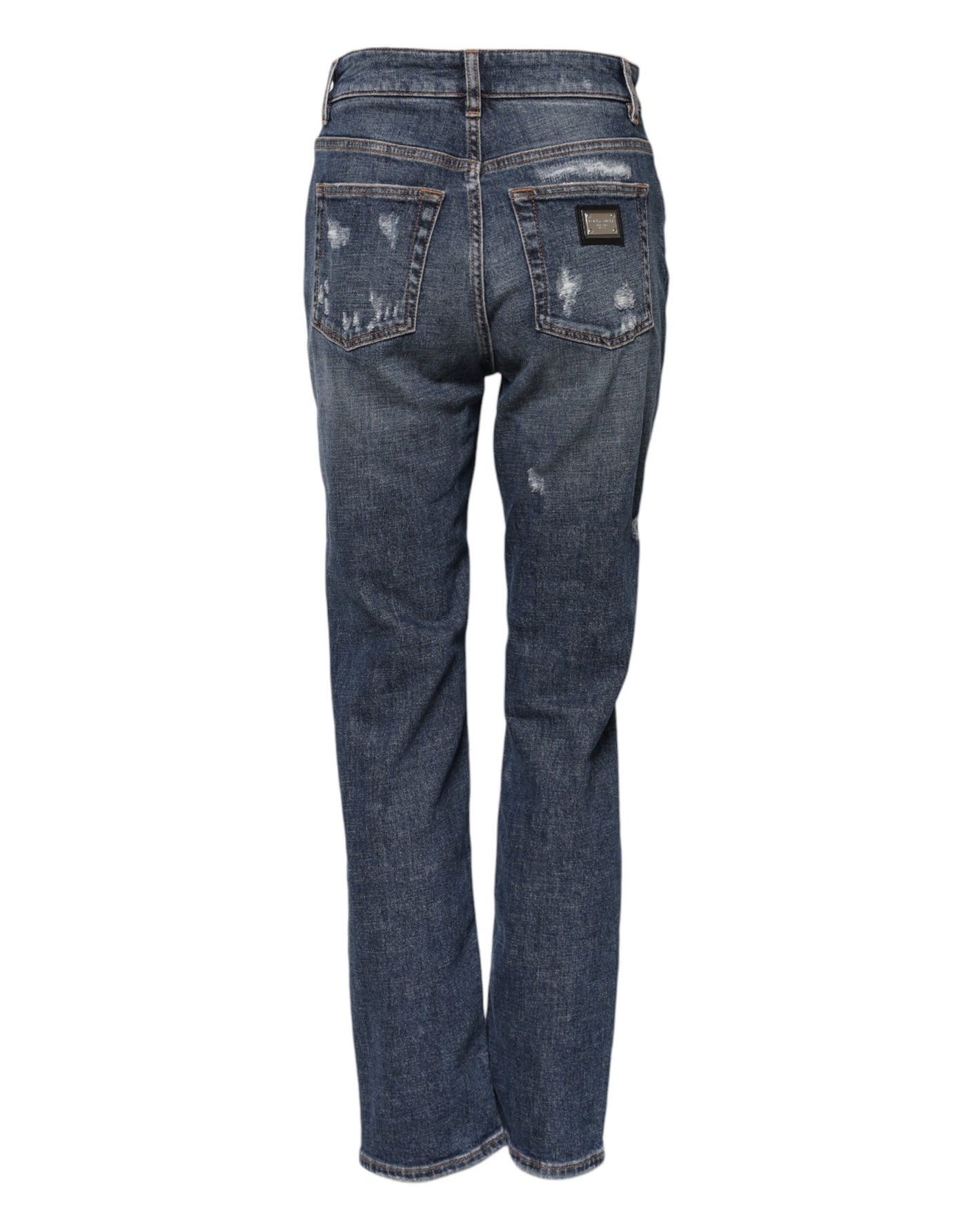 Dolce & Gabbana Blaue Boyfriend-Jeans aus zerfetztem Denim