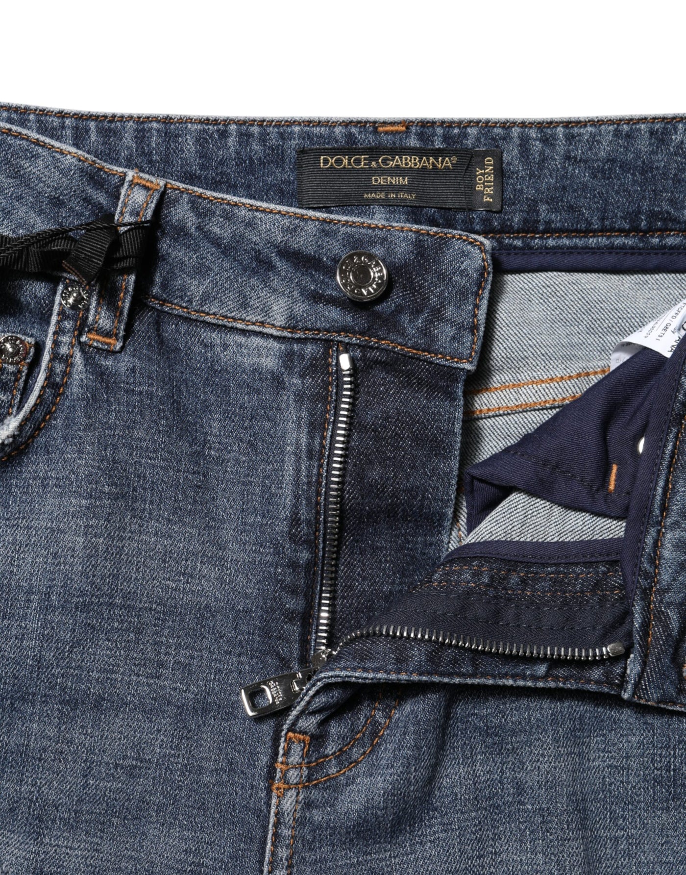 Dolce & Gabbana Blaue Boyfriend-Jeans aus zerfetztem Denim