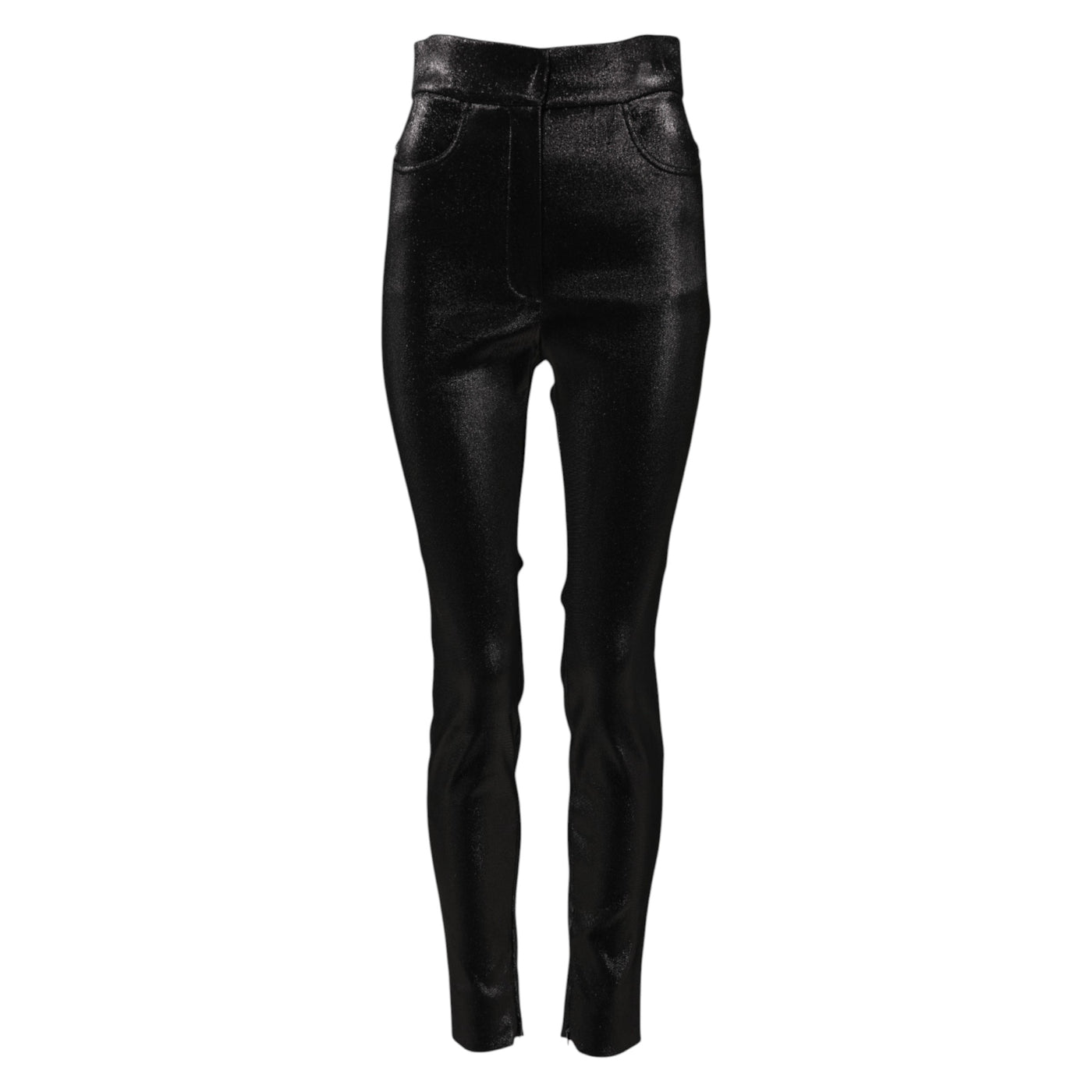 Dolce & Gabbana Schwarze Baumwoll-Stretch-Lurexfäden-Skinny-Hose