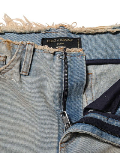 Dolce & Gabbana Hellblaue Skinny Denim Jeans mit hoher Taille